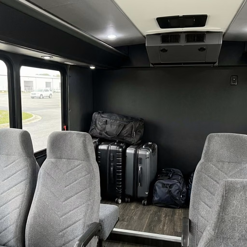 greenfield 15 passenger minibus luggage area