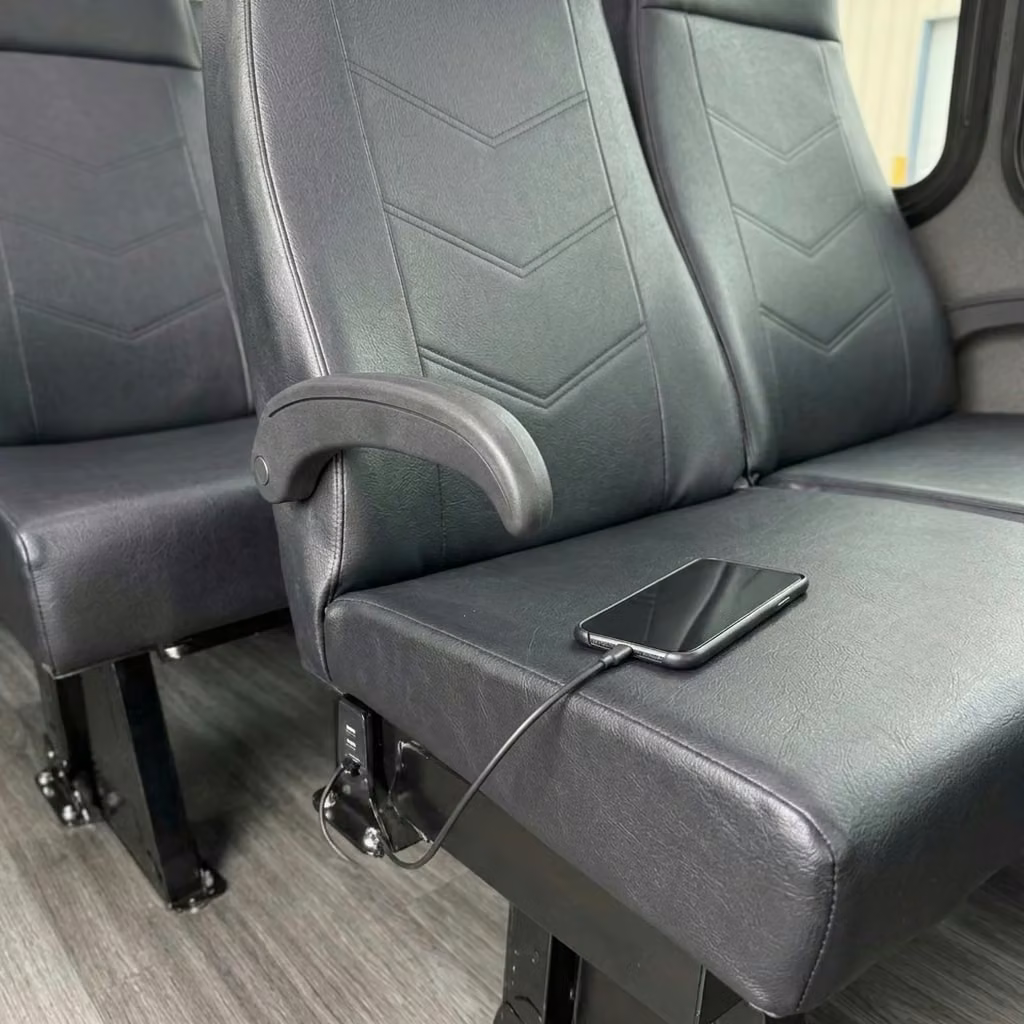 greenfield 15 passenger minibus usb charging