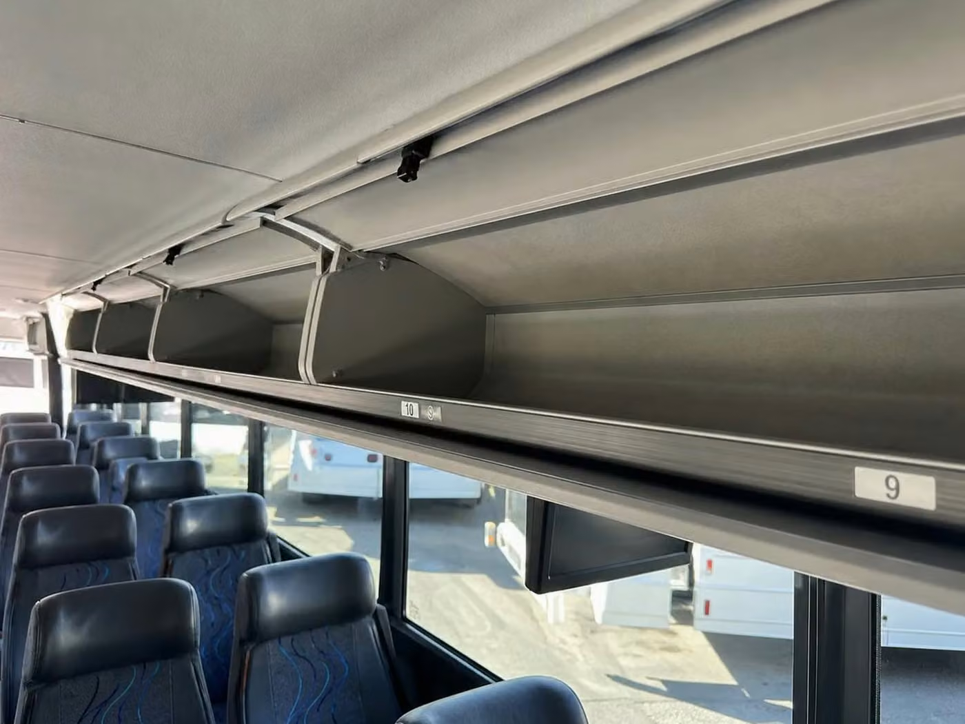 greenfield 18 passenger minibus overhead storage
