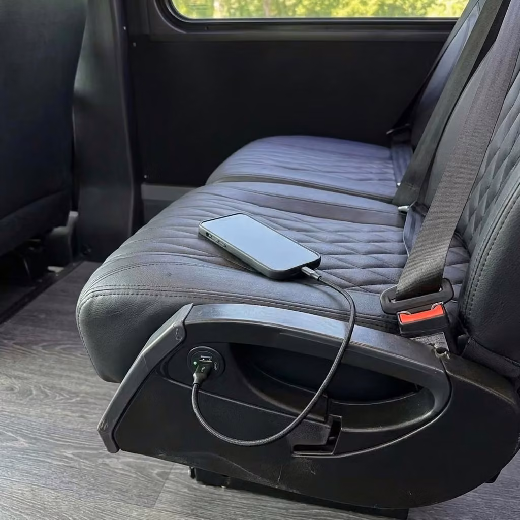 greenfield 20 passenger minibus usb charging