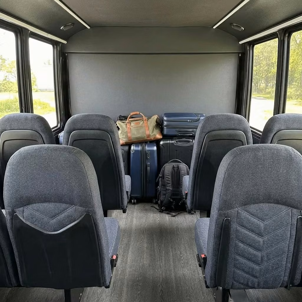 greenfield 25 passenger minibus luggage area