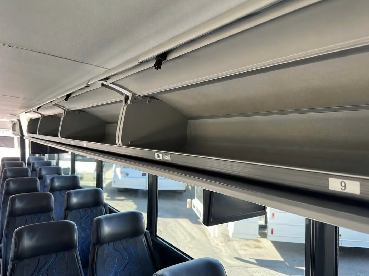greenfield 25 passenger minibus overhead storage
