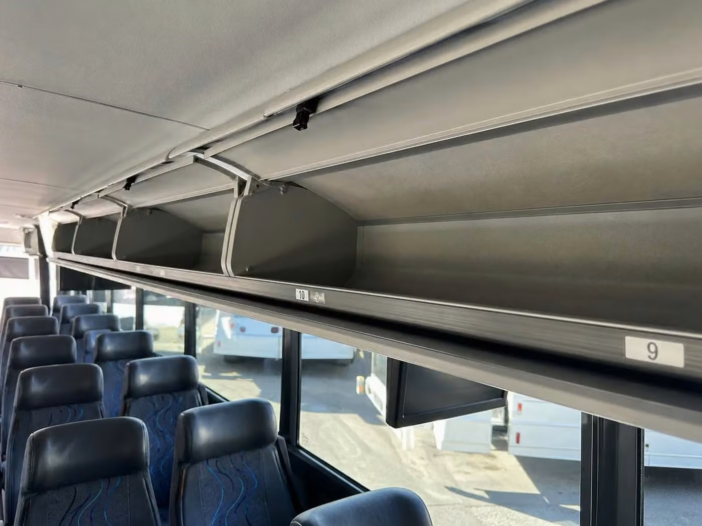 greenfield 28 passenger minibus overhead storage