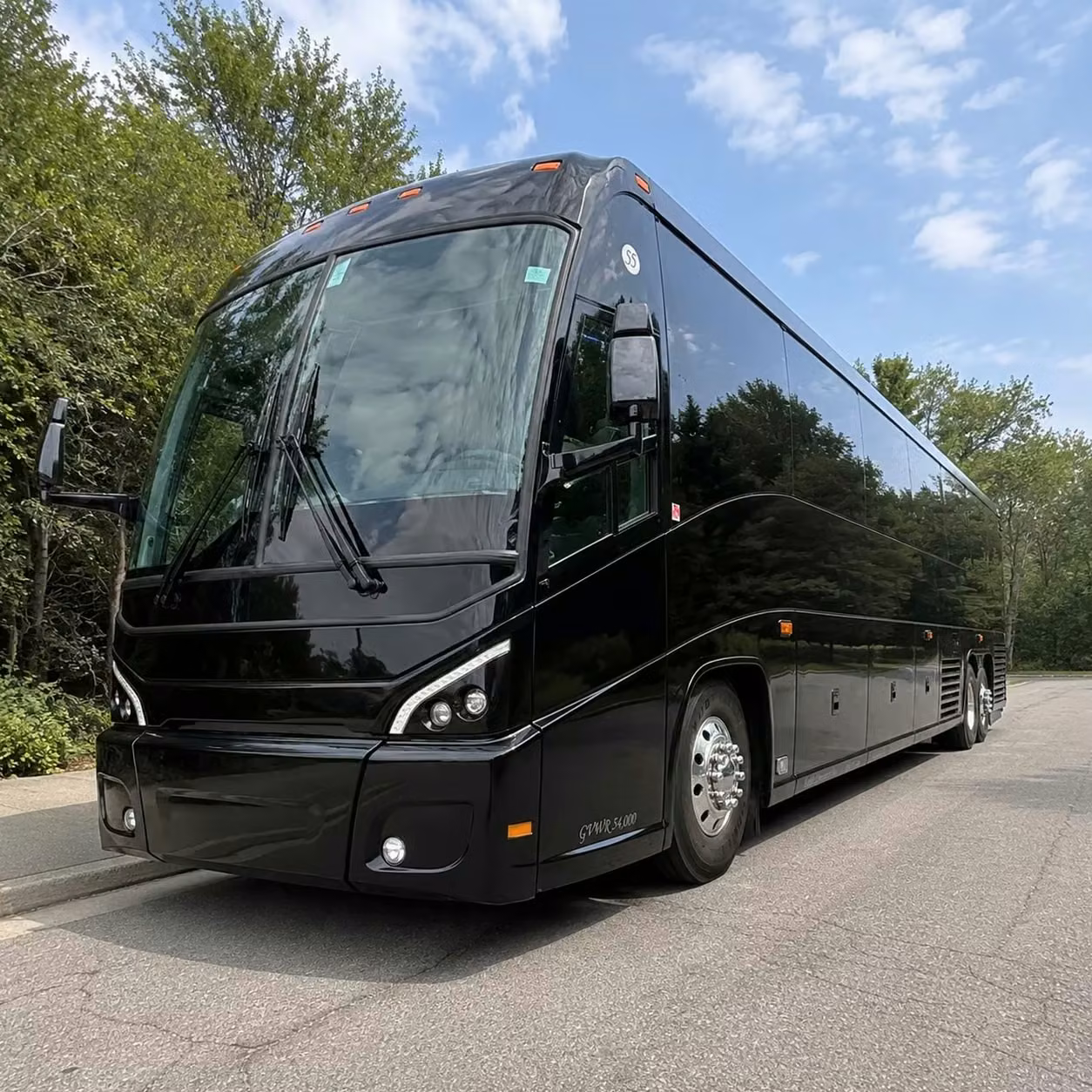 greenfield 56 passenger charter bus rental