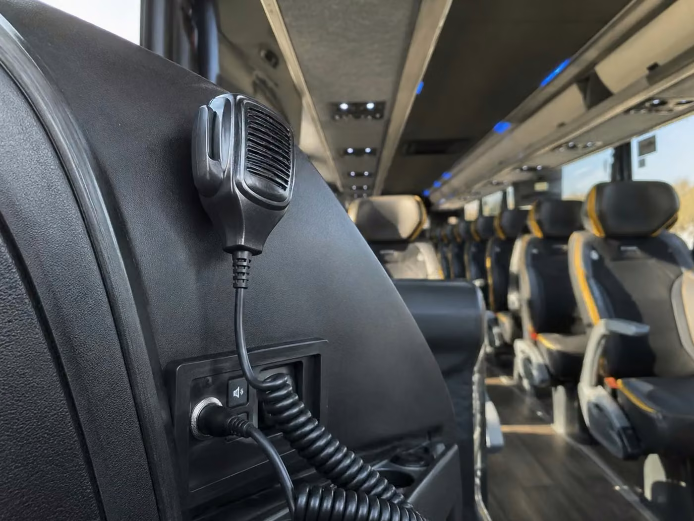 greenfield charter bus pa system