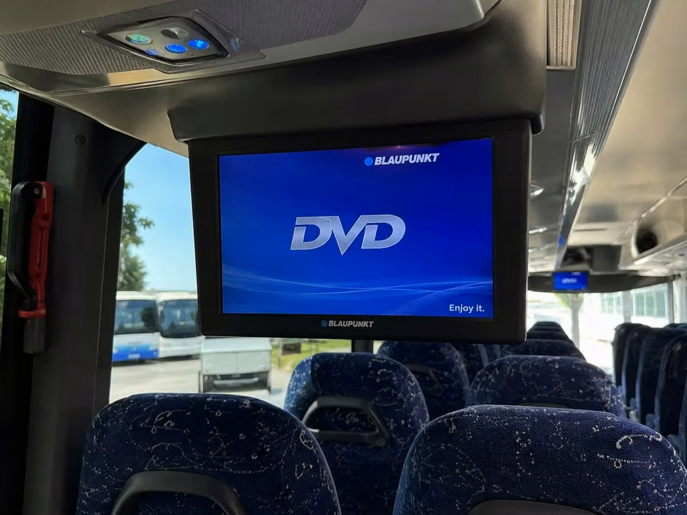greenfield charter bus tv monitors