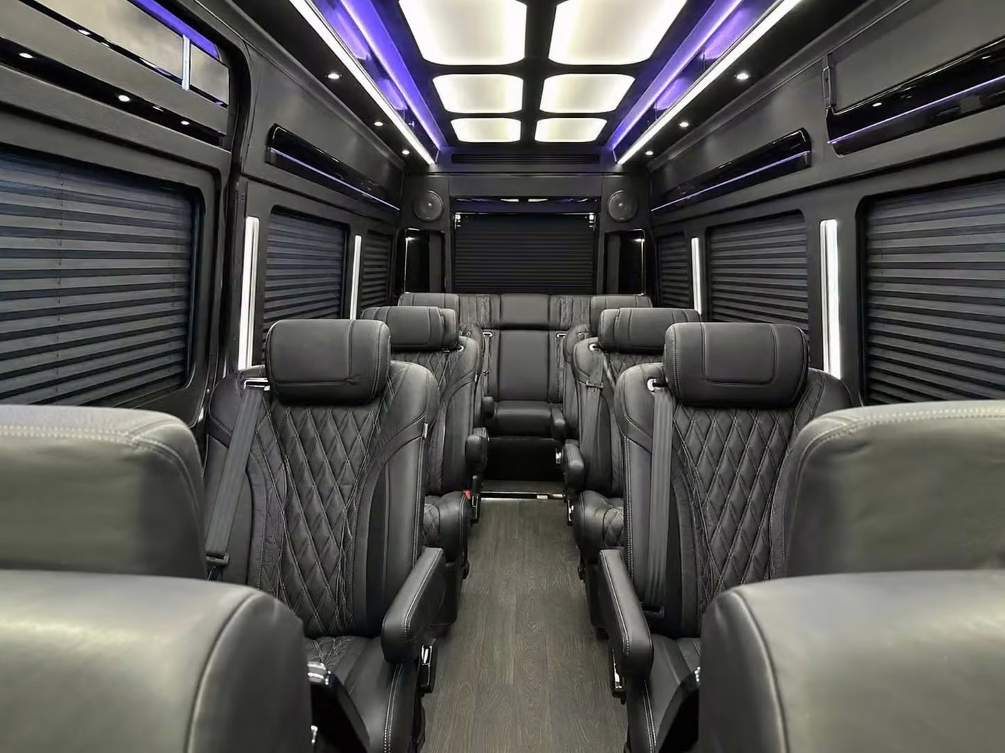 greenfield sprinter van rental with driver reclining seats