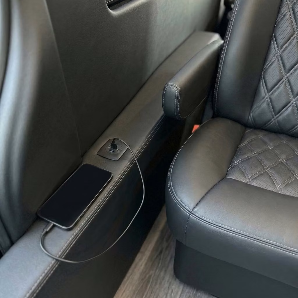 greenfield sprinter van rental with driver usb charging